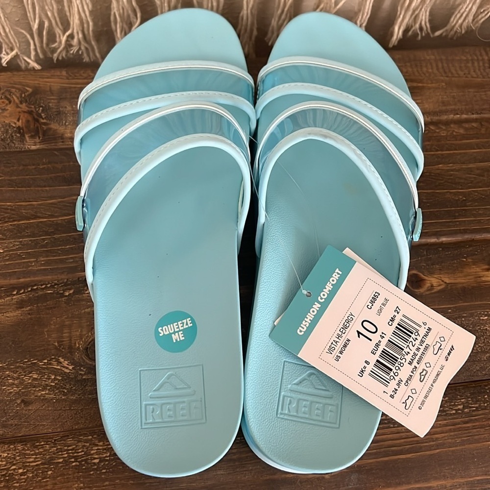 Reef Vista Hi-Energy Platform Sandals Light Blue Women’s Size 10 - Picture 2 of 8